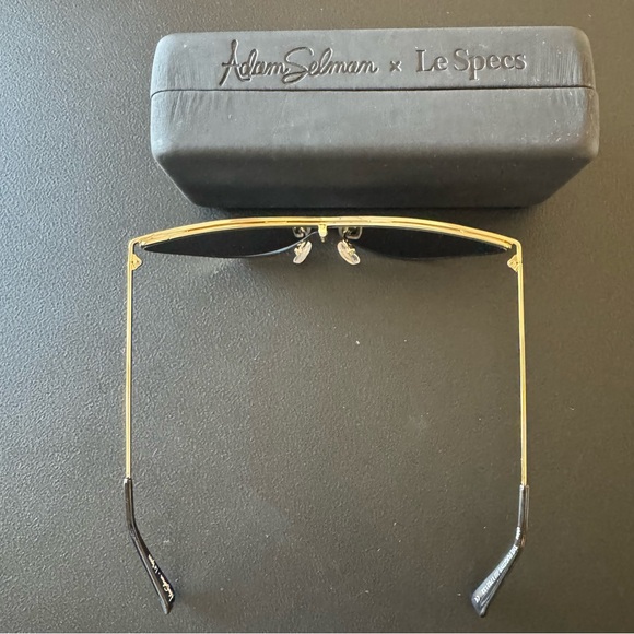 Adam Selman x Le Specs The Fugitive White & Gold Cateye Sunglasses - Picture 3 of 11